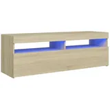 vidaXL TV-Schrank mit LED-Leuchten 120x35x40 cm Braun Holz