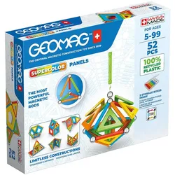 Geomag Supercolor Panels Recycled, Magnetbausystem, 52 Teile