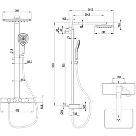 Villeroy & Boch Infinity Showers Duschsystem, Thermostat, TVS11000400061,