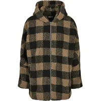 URBAN CLASSICS Oversized Check Jacke Soft Taupe / Black