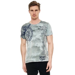 Rusty Neal T-Shirt mit eindrucksvollem Print grau XL