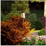 Outsunny Solar Gartenlaterne 127 cm Gartenlampe mit Kaltweiß LED Licht, Wegleuchte mit Lichtsensor, Gartenleuchte, Ip44 Wasserdicht, für Außen, Schwarz