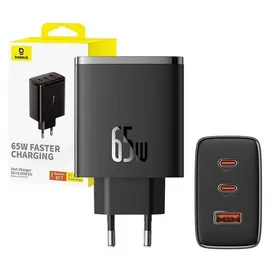 Baseus Cube Pro GaN Quick Charger C+C+U, 65W, Black EU (P10152301113-00)