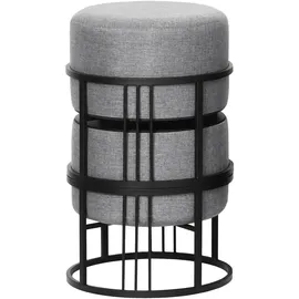 [en.casa] Hocker Tas 38 x 38 x 38 cm Hellgrau