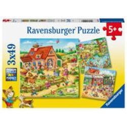 Ravensburger Puzzle Ravensburger Kinderpuzzle - Ferien auf dem Land - 3x49 Teile Puzzle..., 49 Puzzleteile