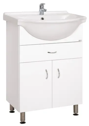 Keramia Pro Badezimmerschrank mit Waschbecken 60x85x50 cm weiß glanz PRO60Z