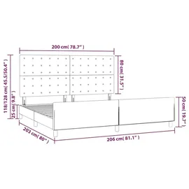vidaXL Bettgestell 200 x 200 cm Dunkelgrün