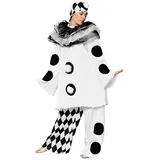 Metamorph Clown-Kostüm Klassischer Pierrot - Clown Kostüm für Fasching, Stilechtes Pantomime Kostüm für Theater und Karneval weiß S