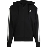 adidas Essentials 3-Streifen French Terry Reißverschlusspullover Black / White S
