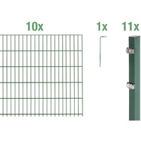 GAH ALBERTS Alberts Doppelstabmatten-Grundset 20 m 200 x 100 cm 6/5/6 grün