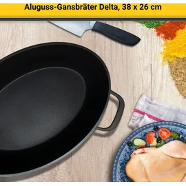 Krüger Delta Aluguss-Gänsebräter 38x26 cm