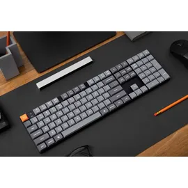 Keychron K5 Max kabellose mechanische Tastatur, QMK/VIA programmierbar, 3-Modus Bluetooth/2.4 GHz/Kabel mit weiß LED, Low Profile Gateron Red Switch, PBT Tastenkappen