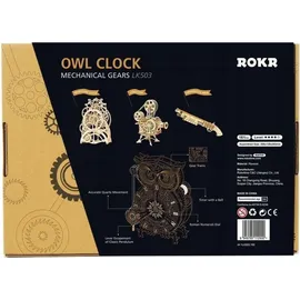 PICARESQUE Rokr 3D-Holzpuzzle Mechanische Uhr Bausatz,3D Holzpuzzle für Erwachsene,Schreibtischdekoration Geschenk für Männer Frauen(LK503)