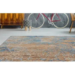 Teppich ARTE ESPINA "Blaze 600", blau (blau, beige), B:115cm H:8mm L:170cm, Polyester, Teppiche, spannendes Design,stilvolle Farbgebung,pflegeleicht & widerstandsfähig