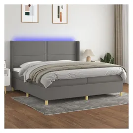 vidaXL Boxspringbett 200 x 200 cm Dunkelgrau