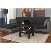 designimpex Couchtisch Design Couchtisch Cleo stufenlos höhenverstellbar aufklappbar Esstisch braun