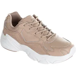 Sneaker ATHLECIA "CHUNKY Leather Trainers", Gr. 37, beige (nude), Leder, casual, Schuhe, im sportlichen Style