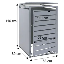 MCW Mülltonnenverkleidung MCW-Q75 116 x 68 x 89 cm grau