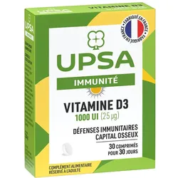 Vitamin D3 Upsa 1000 IE - 30 Tabletten - Erwachsene - Nahrungsergänzungsmittel - Immunabwehr und Knochenkapital