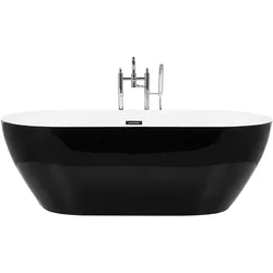 Badewanne freistehend schwarz oval 150 x 75 cm CARRERA