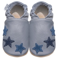 HOBEA-Germany Krabbelschuhe für Jungs und Mädchen in verschiedenen Designs, grau mit blauen Sternchen, Schuhgröße:26/27 (30-36 Monate)