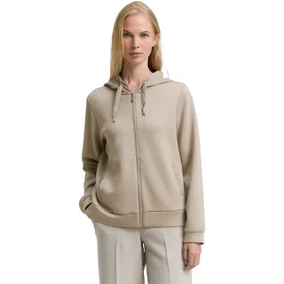 Tom Tailor Kapuzensweatjacke mit Viskose und Stretch TOM TAILOR soft taupe grey