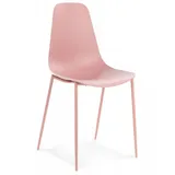 KADIMA DESIGN Esszimmerstuhl Moderner Stuhl aus Metall und Kunststoff Minimalistisches Design (Innen Außenstuhl mit Langlebiger Konstruktion 52,5x48x88 cm), Sitzgelegenheit für Terrasse und Wohnzimmer FELIZ Kollektion rosa