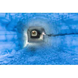 Fototapete PAPERMOON "GROTTE-TUNNEL EIS GLETSCHER HÖHLE ISLAND LANGJOKULL", bunt, B:2,50m L:1,86m, Vlies, Tapeten