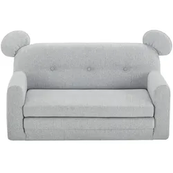 Kinderschlafsofa mit Ohren  Puschel , grau , Maße (cm): B: 112 H: 58 T: 56