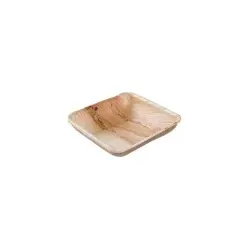 Greenbox Palmware® Schälchen stapelbar, quadratisch, Palmblattschalen für fettige, feuchte und heiße Speisen zum sofortigen Genuss, 1 Packung = 25 Stück, Fassungsvermögen: 80 ml