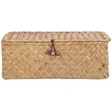 Korb Geflochten Kein Geruch, Rattan Rechteckig Seegras Aufbewahrungskorb KöRbe Make-Up-Organizer FüR Badezimmer Wohnzimmer KüChe(26.9 * 16 * 10.4Cm)