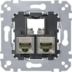 Merten MEG4576-0022 Tragplatte 2fach mit Anschlußmodul Actassi RJ45 Cat6A STP MEG45760022