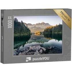 puzzleYOU Puzzle Puzzle 1000 Teile XXL „Zugspitze vom Eibsee aus fotografiert“, 1000 Puzzleteile, puzzleYOU-Kollektionen Eibsee, Landschaft