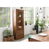 MASSIVMOEBEL24.DE Vitrine Toronto 70 x 40 x 202 cm WALNUSS gewachst