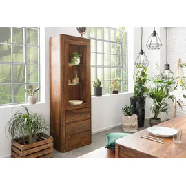 MASSIVMOEBEL24.DE Vitrine Toronto 70 x 40 x 202 cm WALNUSS gewachst