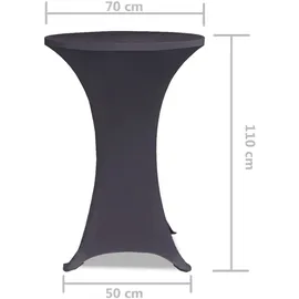 vidaXL Tischhusse Stretchhusse 2 Stk 70 cm Anthrazit