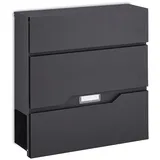 Relaxdays Briefkasten schwarz inkl. Zeitungsfach