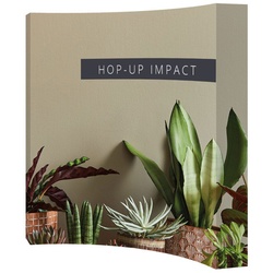 Stretch-Textilbespannung für faltbare Messewand »Impact Hop-Up« gebogen