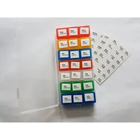 wohnen-freizeit 7 Tage Tablettenbox 3 Kammern Bunte Kammern Pillen Tabletten Box Schachtel Tablettendose Pillendose Pillenbox Tablettenboxen Pillendosen Pillen Dose