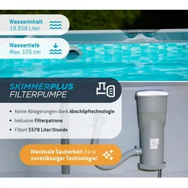 Summer Waves Elite Frame Pool Ø 488 x 122 cm inkl. Filterpumpe, Reinigungsset, Abdeckplane, Poolleiter