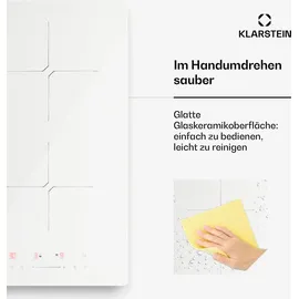 Klarstein PowerGlide Induktionskochfeld 2-Zonen 3500W 30cm Weiß