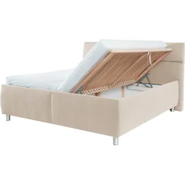 Alina Stauraumbett ALINA "Maike", beige (beige gcp 11), B:219cm H:112cm L:218cm, Chenille GCP (100% Polyester), Betten, Stauraumbett, inklusive motorisch verstellbaren Lattenrost, wahlweise mit Matratze, Topseller