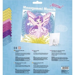 URSUS Kinder-Bastelsets Moosgummi Mosaiken Glitter Elfe, Bastelset aus Moosgummi-Stickern, ca. 25x25cm