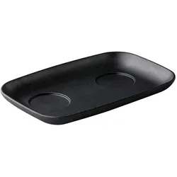 Stylepoint - 6x Serviertablett Zen mit 2 Aussparungen schwarz - MST-BL2818 - 28x18cm - Asia