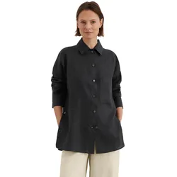 Langarmbluse MARC O'POLO "aus leichter Qualität", Damen, Gr. 44, schwarz, Obermaterial: 100% Leinen, unifarben, elegant, relaxed fit, Langarm Manschette, Blusen