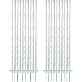 ELECTRA Kunststoffpfahl 125 cm mit Doppeltritt - weiß - 20 Stück Weidezaunpfähle