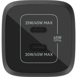 Belkin BoostCharge Pro, USB-C GaN technology - 2 Ports, Schnellladen mit Power Deliver und PPS
