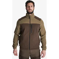 Fleecejacke 500 zweifarbig braun armeebraun|ebenholzbraun|- XL