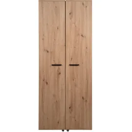 Finori Schuhschrank Eiche Artisan, Kunststoff, 12 Fächer, 74x181.5x34 cm, stehend, Garderobe, Schuhaufbewahrung, Schuhschränke