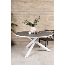 VCM Copacabana Esstisch Ø140cm weiß grau. - Grau